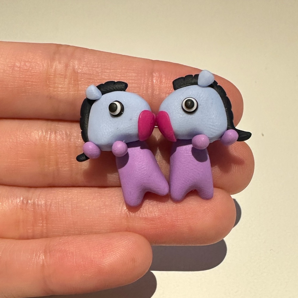 BTS BT21 Universtar MANG J-Hope Earrings Kpop Handmade polymer clay